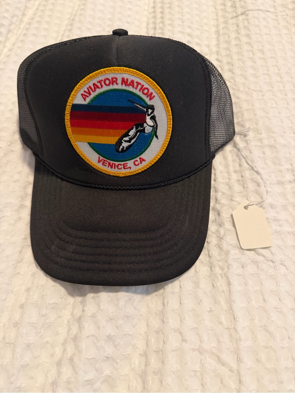 Aviator Nation Black Trucker Hat Venice CA NWT